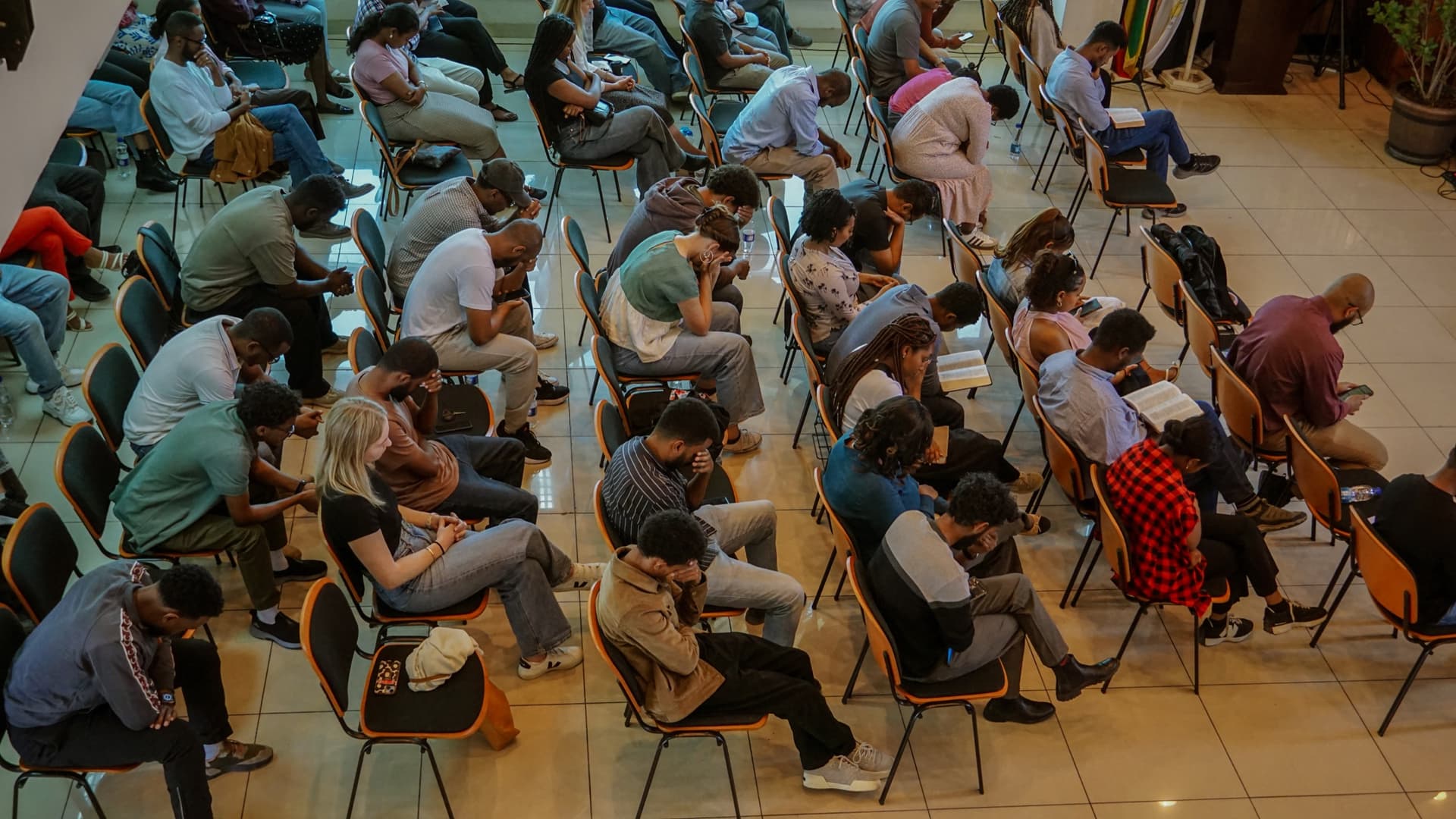 Worship gathering at Trinity Fellowship